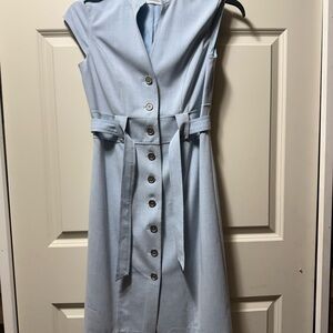 Calvin Klein Blue Midi Dress with Elegant Design